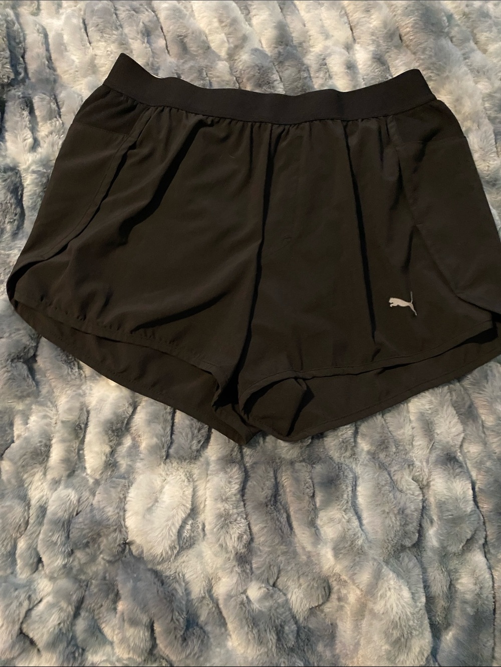 Puma Women's Black Running Shorts with Logo